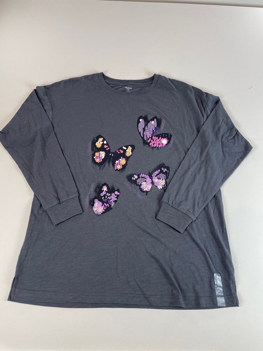 Arizona Butterfly Graphic Lounge Top Gray Size M New With Tag